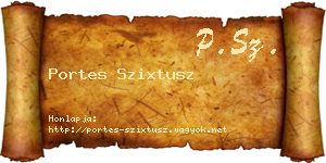 Portes Szixtusz névjegykártya
